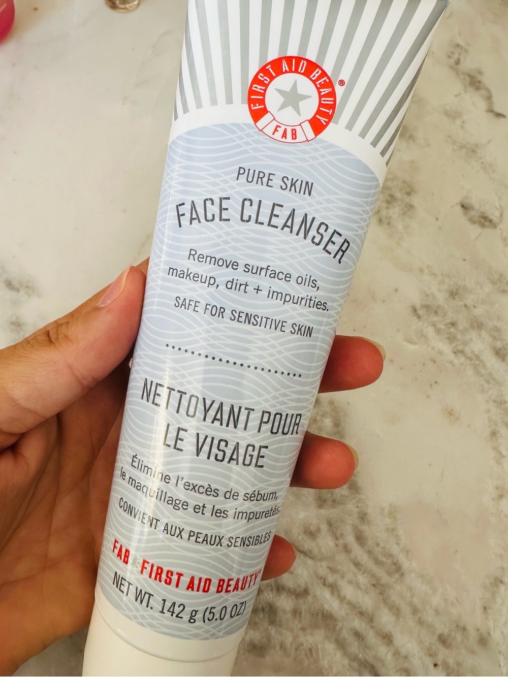 First Aid Beauty Pure Skin Face Cleanser - Light Blue & White